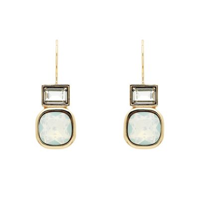 Finesse Rose gold plated opal cushion hook earrings